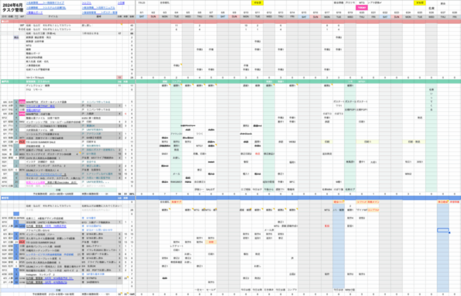 Web制作スケジュール管理シート 使用例