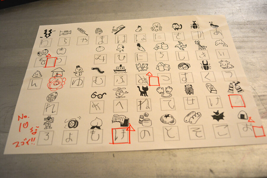 ひらがな46音おぼえるプリント 採点方法