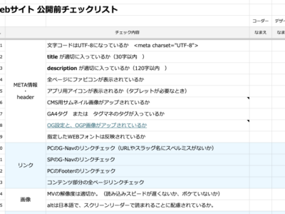 公開前チェックリスト